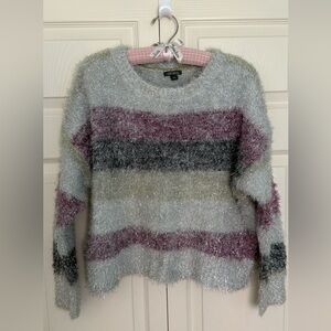 Wild Fable Sparkle Striped Tinsel Fuzzy Knit Sweater-Size L